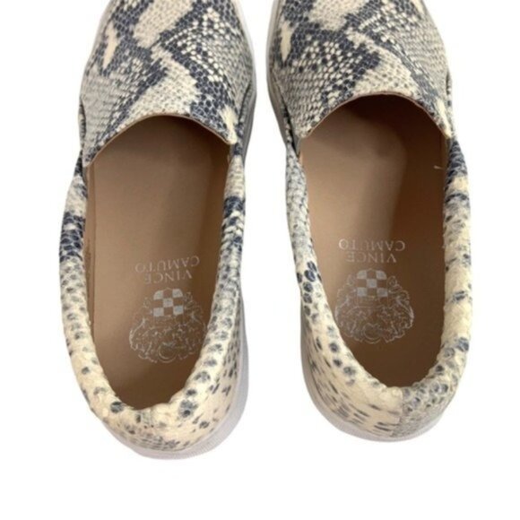 Vince Camuto Snakeskin Slip On Loafers Platform Flats - Picture 7 of 8